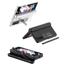 Load image into Gallery viewer, NEWEST Magnetic Folding Full Wrap Protective Pen Case With Back Screen Glass Hinge Holder Leather Phone Cover For Samsung Galaxy Z Fold 3 5G - {{ shop_name}} varyfun
