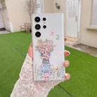 Glitter Shell Flower Phone Case For Samsung S23 S22 Ultra Plus Soft Silicone Shockproof Bumper Cover - mycasety2023 Mycasety