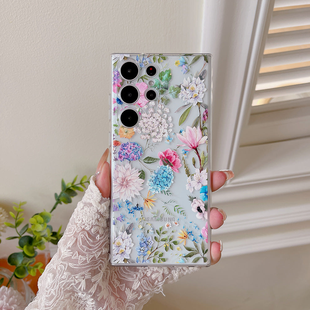 Glitter Shell Flower Phone Case For Samsung S23 S22 Ultra Plus Soft Silicone Shockproof Bumper Cover - mycasety2023 Mycasety